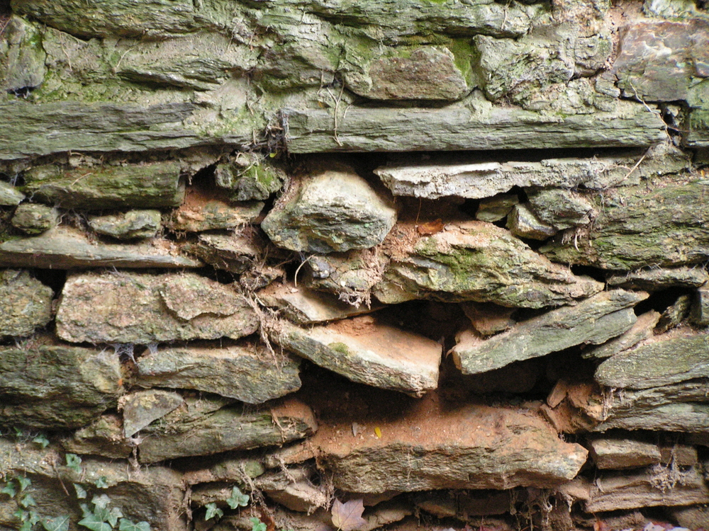 Freestanding,stone,wall,on,the,site,of,a,historic,home