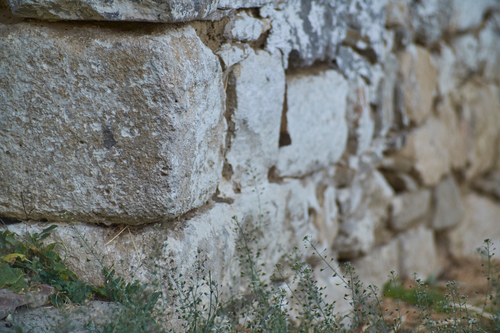 Big,foundation,stone,in,autumn