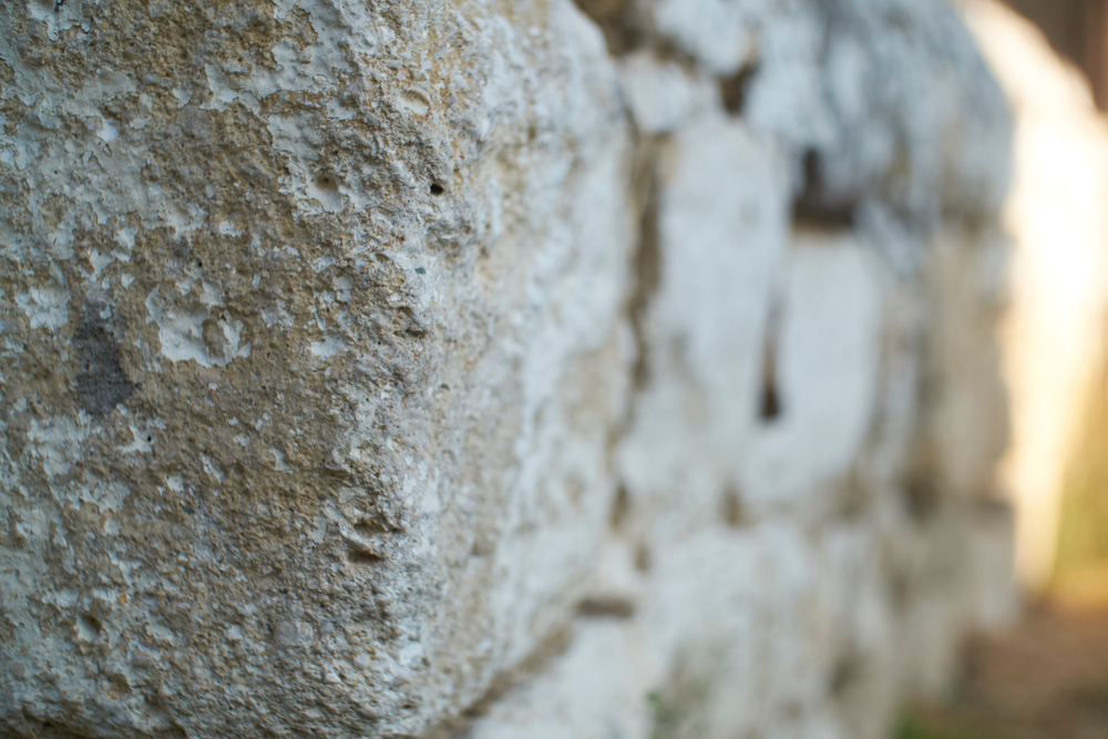 Big,foundation,stone,in,autumn
